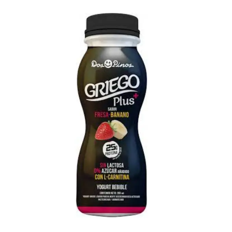 Dos Pinos Yogurt Griego Plus Fresa Banano 200ml