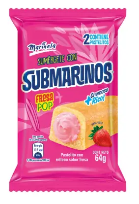 Marinela Submarinos Fresa 64g