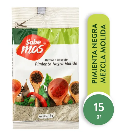 Sabe Mas Pimienta Negra Molida 15g