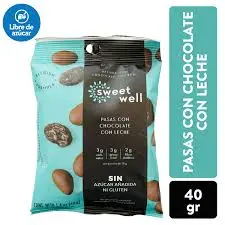 Sweetwell Bolitas Pasas con Chocolate con leche 40g